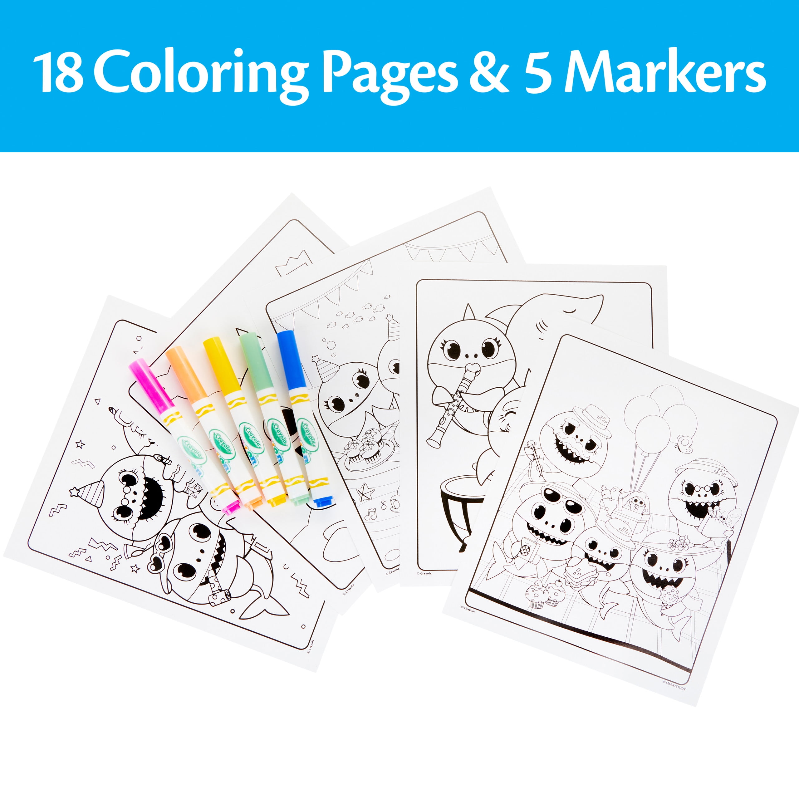 Crayola Color Wonder Mess Free Baby Shark Coloring Set, 23 Pieces, Beginner  Child