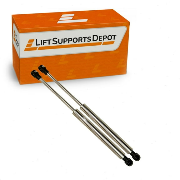 Set of 2 Compatible with Ford Mustang 19 to 22 Hood Lift Supports Aftermarket Replacment Stainless New for Car Gas Shock Strut - Lift Supports Depot PM4322SS-a