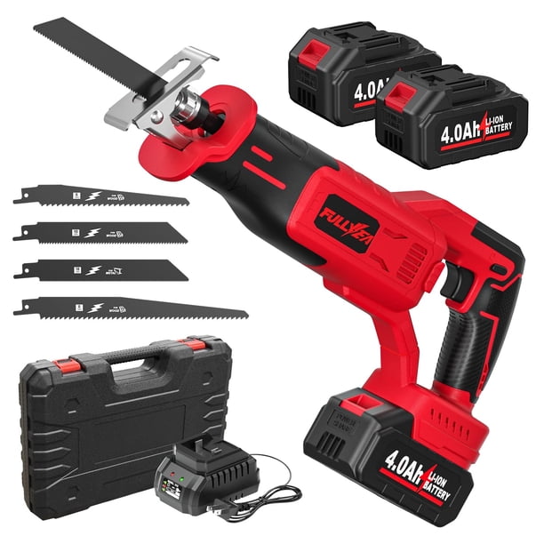 Sierra recíproca FULLYEA inalámbrica 3500 SPM con batería de 2 x 4,0 Ah