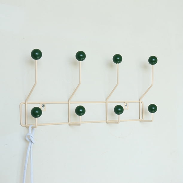 Perchero de hierro, perchas para monedero, percha de pared para el hogar, ganchos para s, organizador, ahorra espacio para el baño, cafetería, Green 4Hooks Soledad Perchero