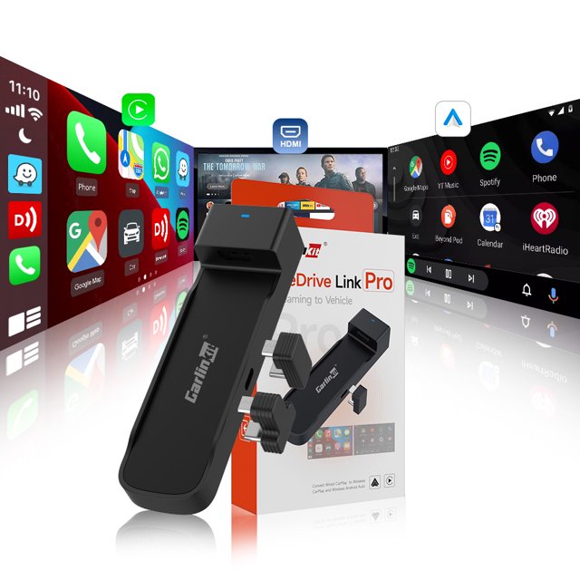 (PRO Series)CarlinKit Car TV Mate PRO Steaming Device,3-in-1 Wireless Adapter with HDMI Input,Converts Wired CarPlay to Wireless CarPlay & Android Auto for Factory Wired Cars (Not for BMW/Tesla)