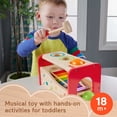 thumbnail image 3 of Fisher-Price Wooden Pound & Tap Bench Xylophone Musical Instrument Toy for Toddlers 18+ Months, 6 Pc, 3 of 7