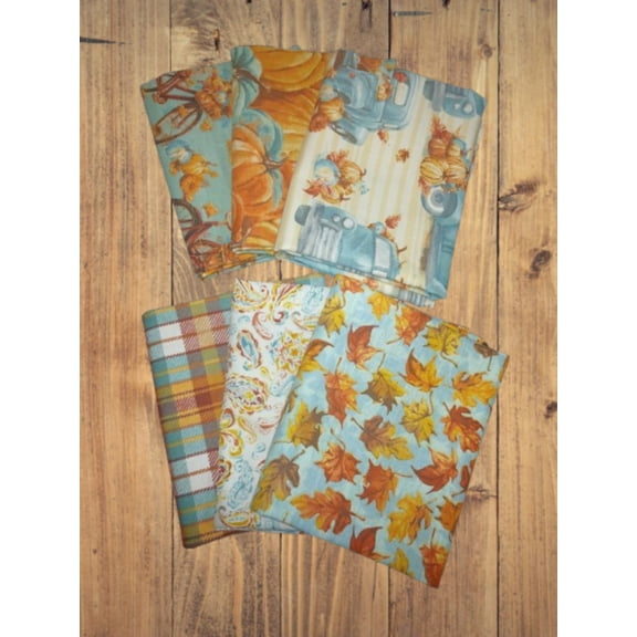 6 Fat Quarters - Assorted Pumpkin Please Fat Quarter Bundle