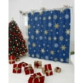 thumbnail image 3 of Christmas Shower Curtain Gold White Snowlfake Shower Curtains for Bathroom Decor Blue Background Christmas Decoration Bath Curtains Sets with Hooks Waterproof, 36x72 in, 3 of 6