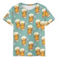 thumbnail image 5 of Fiudx Tops para Mujer Blusa de Manga Corta con Estampado de Moda para Mujer, Camiseta con Cuello Redondo, Tops Informales, 5 of 5