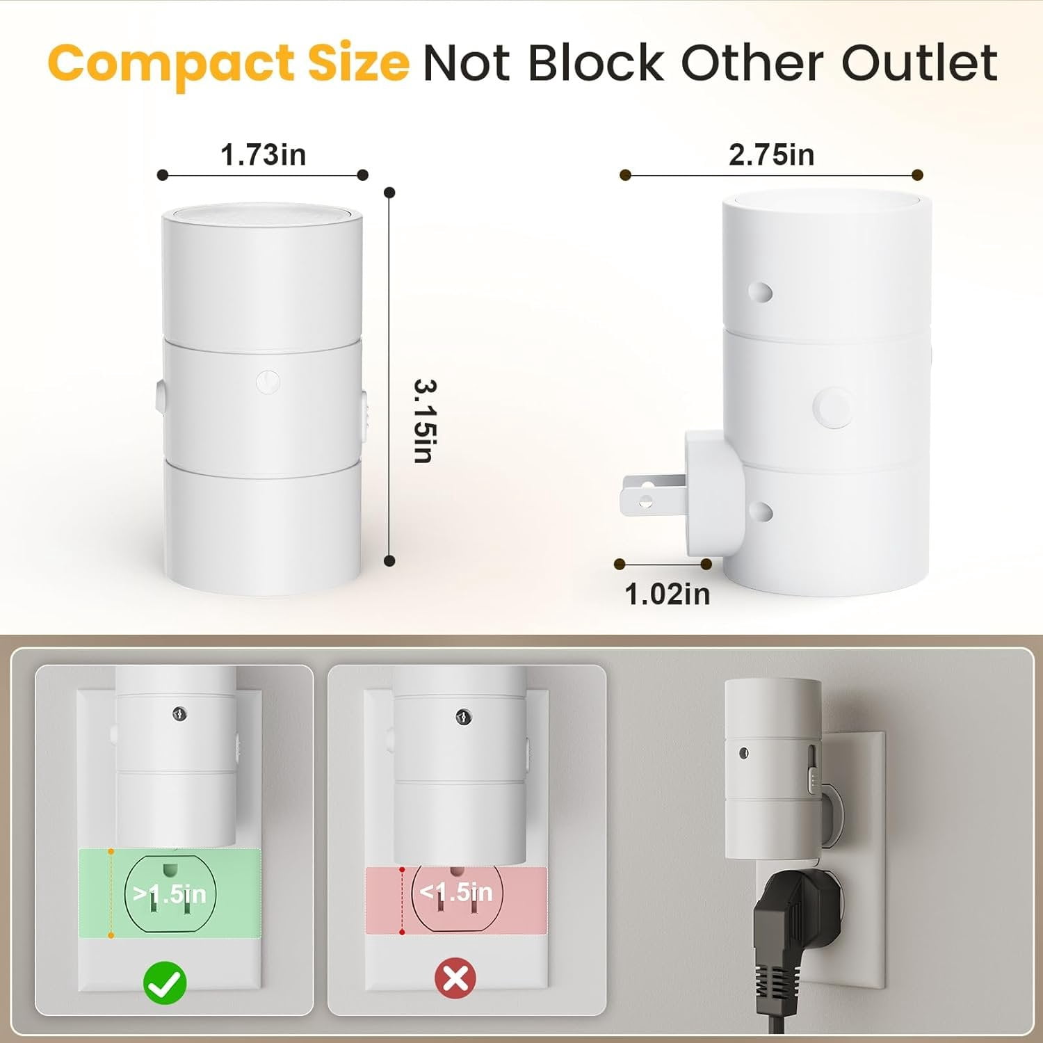Night Light, Dimmable Led Night Lights Plug into Wall, /3000K/4500K, 0-100LM Adjustable Brightness, Dusk to  Nightlight for Hallway, Bathroom, Bedroom White 4 Pack