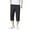 Black, variant on ZVNAΖH Mens Below Knee 3/4 Pant Summer Casual Versatile Draw Rope Elastic Waist Straight-leg Capri Pants