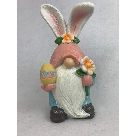 Easter Large Glittered Gnome Holding Easter Egg and Flower