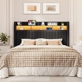 thumbnail image 4 of Amolife King Size Bed Frame, Platform Bed with RGB LED Lights & Charging Station, Velvet Wingback Headboard, Easy Assembly, No Box Spring Needed, Black, 4 of 11