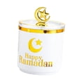 thumbnail image 2 of Tarro de dulces de Ramadán, caja contenedora para aperitivos Eid Mubarak, caja de baratija, bote de comida reutilizable, organizador de encimera, tarro para servir dulces Blanca, 2 of 8