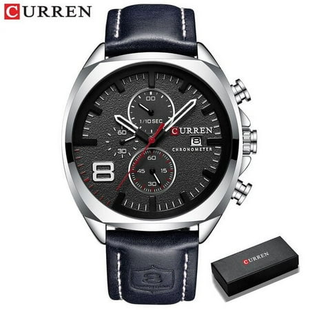 Luxury Top Brand Curren Men's Watch Leather Strap Chronograph Sport Watches Mens Business Wristwatch Clock Waterproof 30 M 2019 - Quartz Wristwatches