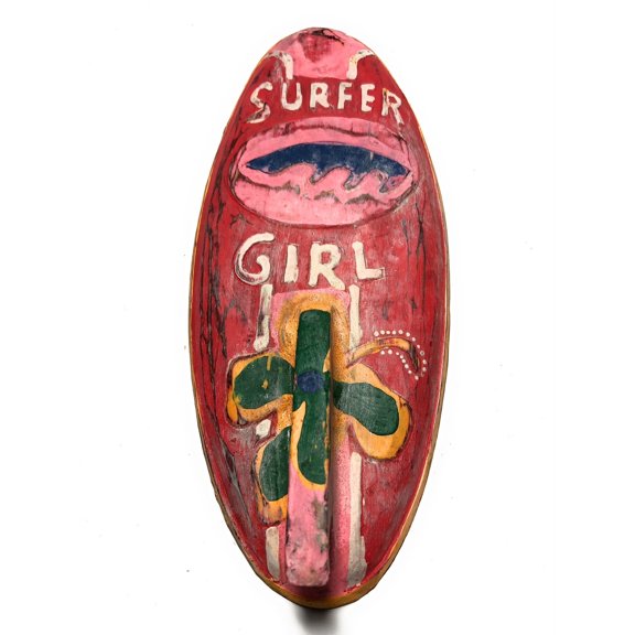 Surfer Girl Surf Sign 14" w/ Fin - Surfing Decor Accents | #bds120835