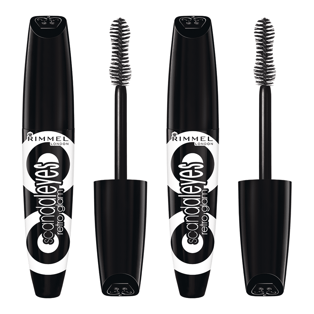 (2-Pack) Rimmel Scandaleyes Retro Glam Mascara, Black, 0.41 oz