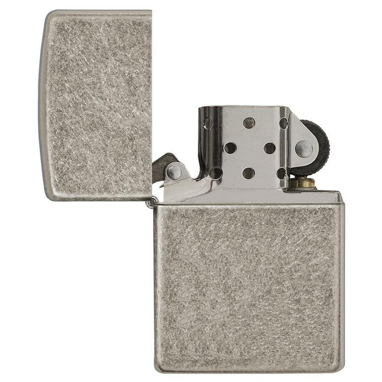 Zippo Armor Antique Silver Plate Pocket Lighter - Walmart.com