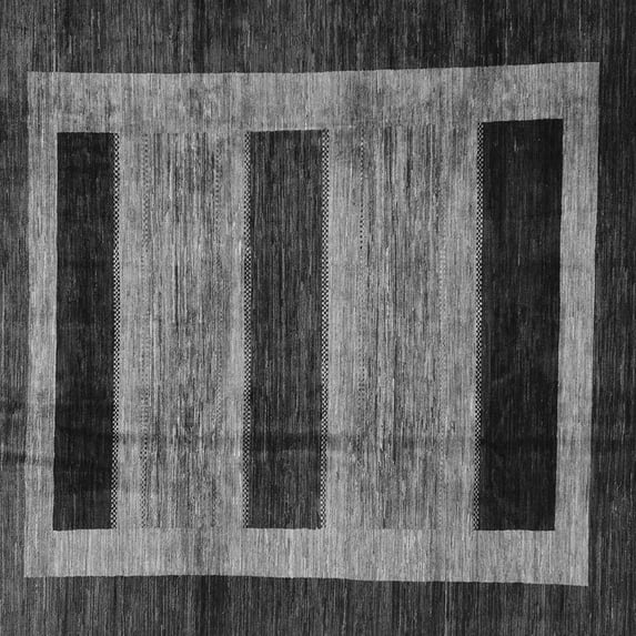 Ahgly Company Indoor Square Abstract Gray Modern Area Rugs, 7' Square