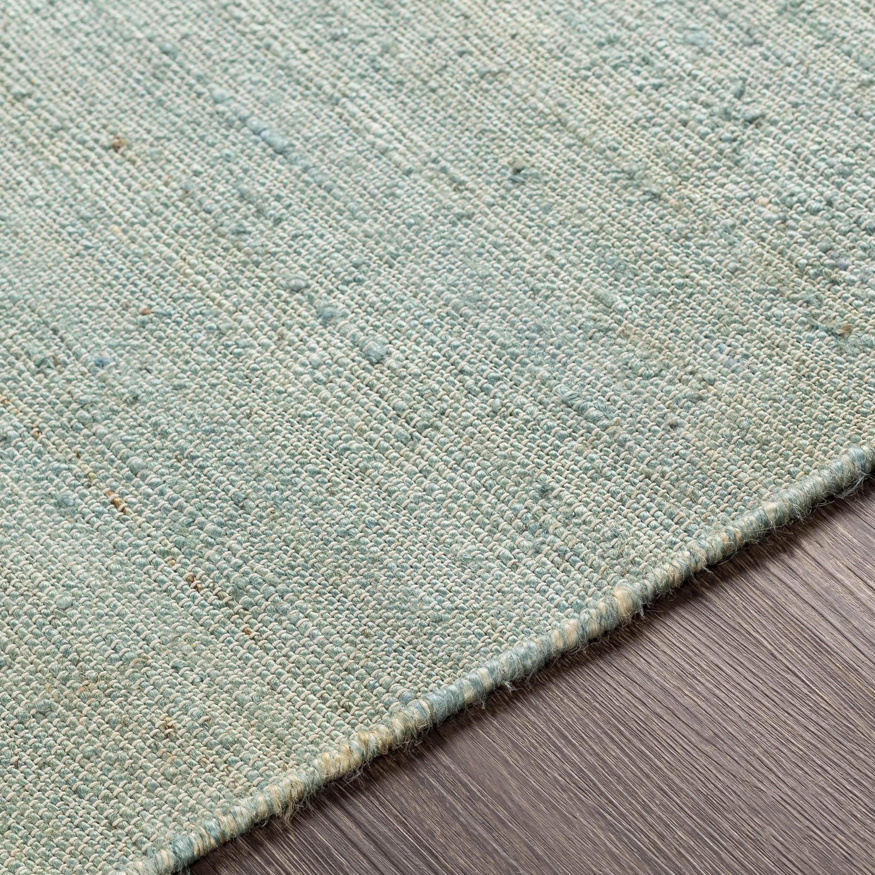 Hauteloom Quinhagak Natural Fiber Jute Living Room, Bedroom Area Rug - Sea Grass, Rattan Solid Carpet - Sage, Green - 6' x 9'