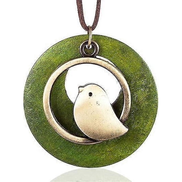 Collar con colgante de madera para mujer, joyería hecha a mano, collar de suéter de cuerda larga para mujer