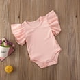thumbnail image 6 of Bagilaanoe Newborn Baby Girl Boy Rompers Ruffle Short Sleeve Bodysuits 3M 6M 12M 18M Infant Casual One Piece Short Jumpsuit, 6 of 7