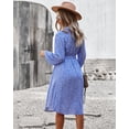 thumbnail image 3 of Floral Print Tie Waist Button Down Slit Shirt Dress for Women, 3 of 3