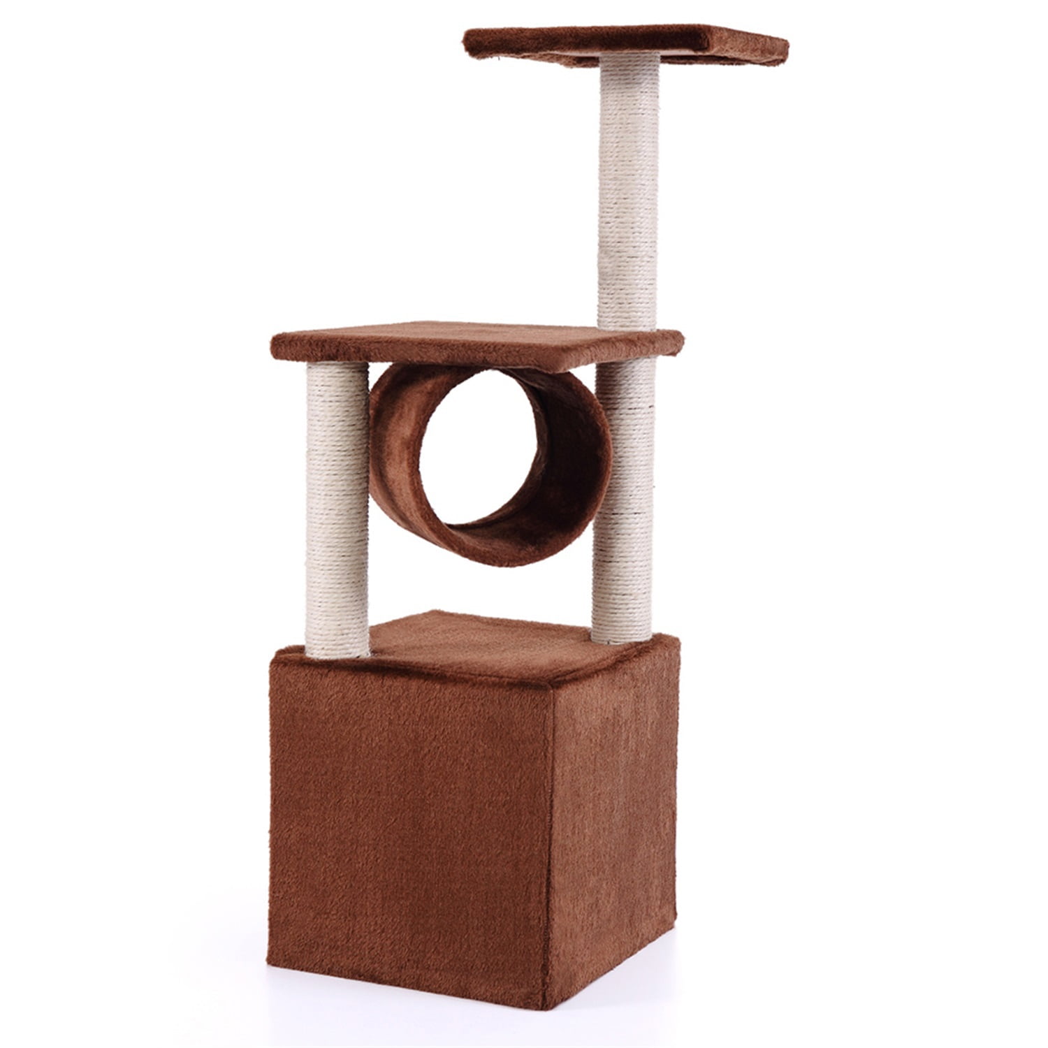 Pefilos 56" Cat Tree Tower for Indoor Cats with Ladder, Scratching Posts Cat Condo for Multiple Cats Jump Platform Cat Furniture Activity Center, Beige Pefilos 56" Cat Tree Tower for Indoor Cats with Ladder, Scratching Posts Cat Condo for Multiple Cats Jump Platform Cat Furniture Activity Center, Beige