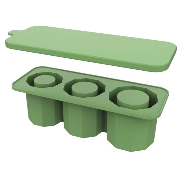 Ganfancp Bandeja de Hielo Reutilizable con Tapa para 3 Moldes de Hielo Cilíndricos Huecos Vasos para Tazas para Cócteles Whisky Bebidas y Café Ofertas Del Día 1X Rejilla de Hielo