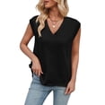 thumbnail image 2 of Womens V Neck Sweater Vest Oversized Ribbed Knit Sleeveless Casual Loose Fit Pullover Tank Top Black L, 2 of 9