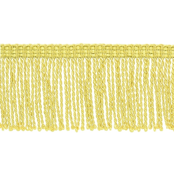 3" (7.5cm) Basic Trim Collection Thin Bullion Fringe Trim with Decorative Knitted Gimp Header # BFT3,, Light Gold #B7 (Light Yellow Gold) Sold By The Yard (36"/3 ft/0.9m)