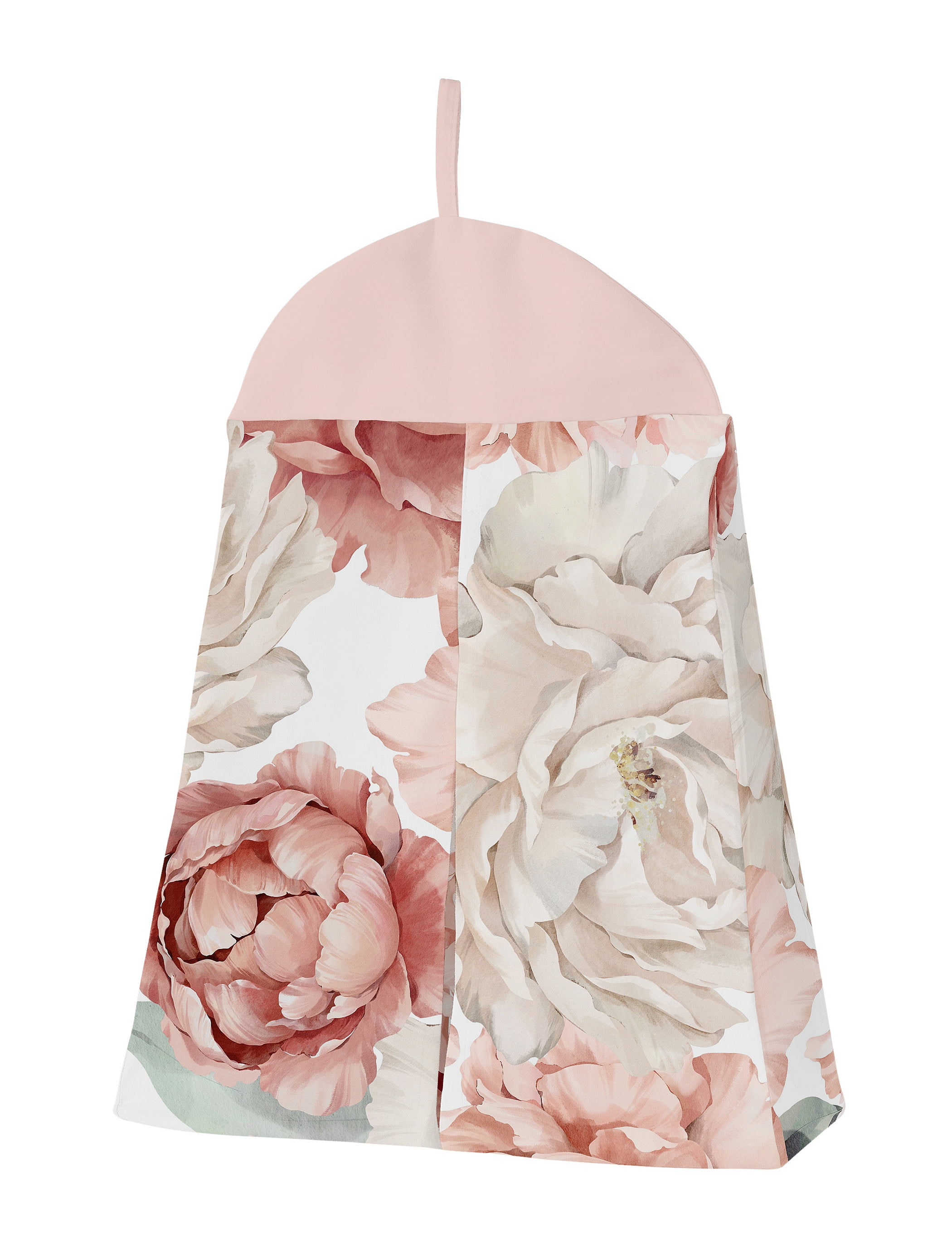 Sweet Jojo Designs Peony Floral Garden Pink Ivory Crib Bedding + BreathableBaby Breathable Mesh Liner Pad