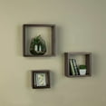 thumbnail image 3 of Melannco Set of 3 Square Wood Shelves in Espresso Brown, 3 of 8