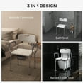 thumbnail image 6 of Accent Chairs HOMCOM 3-in-1 Shower Chair with Back and Arms, Height Adjustable Bedside Commode, Raised Toilet Seat with Non-Slip Rubber Foot Pad for Seniors, Disabled, White,Leather Accent Chairs, 6 of 10
