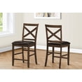 thumbnail image 3 of Monarch Specialties Dining Chair, 44" Height, Set Of 2, Side, Upholstered, Counter Height, Dining Room, Kitchen, Dark Walnut, Brown Leather Look, Transitional, 3 of 4