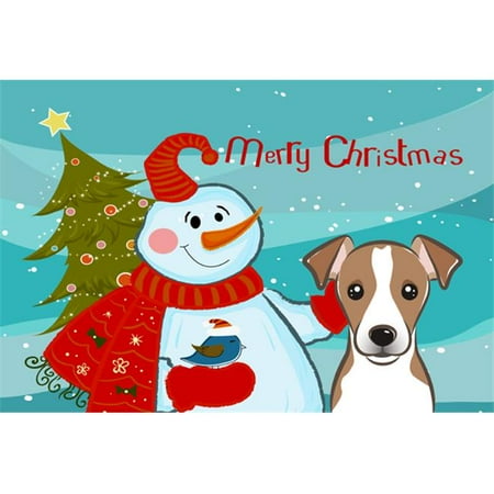 

Carolines Treasures BB1880PLMT Snowman With Jack Russell Terrier Fabric Placemat