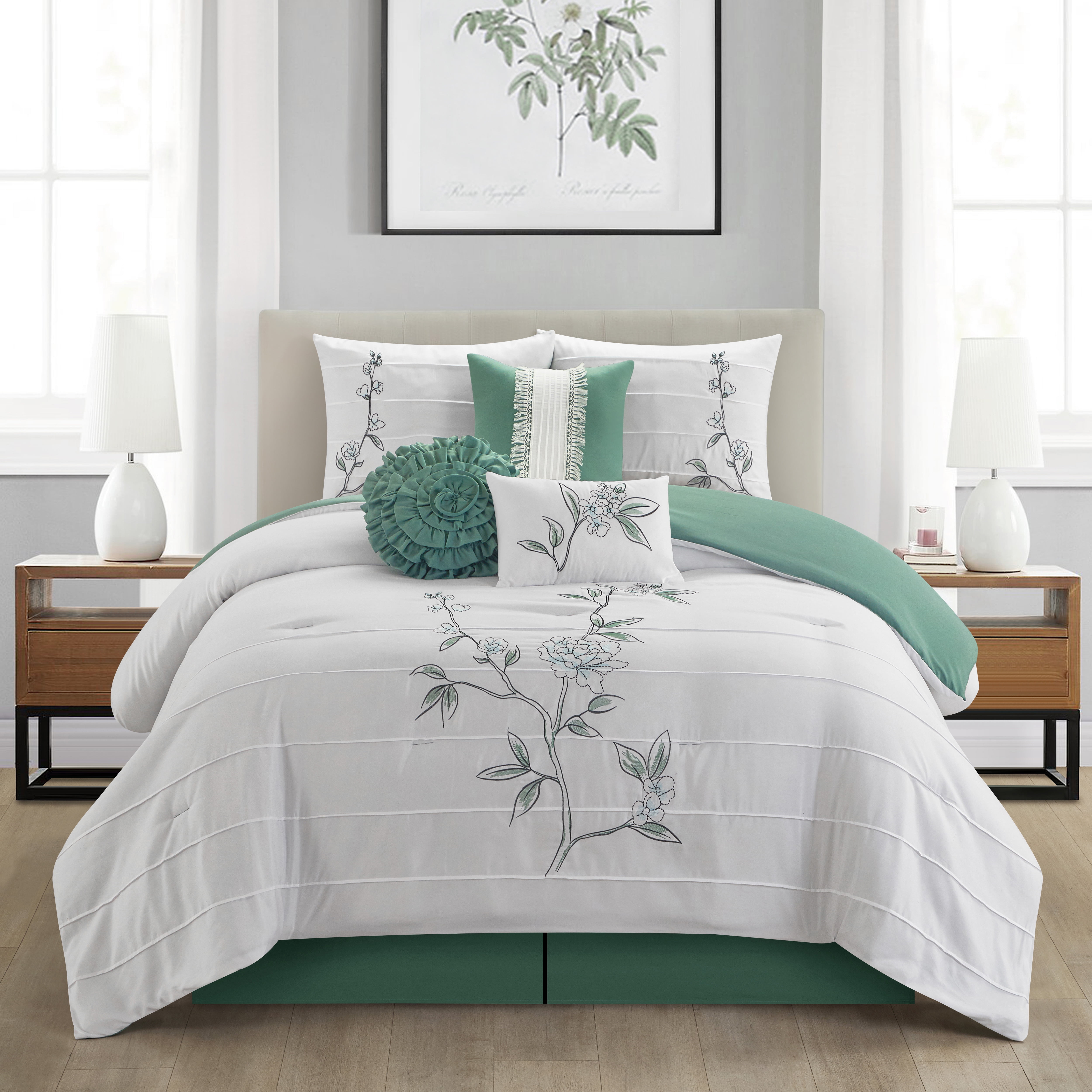 Chic Home Contemporary Floral Flowers 8 Piece Comforter Sets, with ...