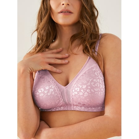 Deyllo Women s Wireless Bras Plus Size Non Padded Full Coverage Minimizer Bra  Light Purple 36DD