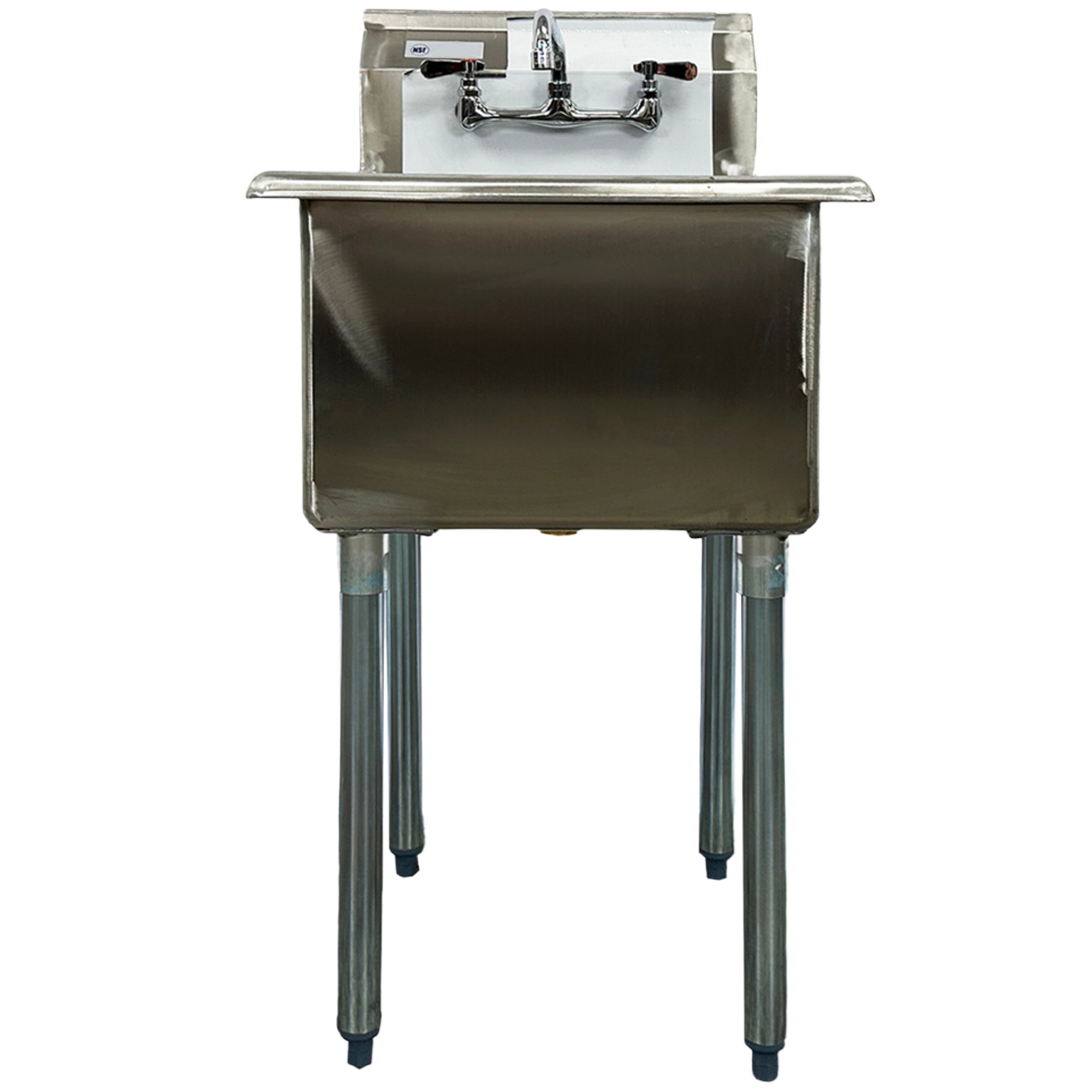 21 in. x 21 in. Stainless Steel 1-Compartment Utility Sink, NSF Sink with Faucet, Heavy Duty Sink