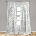 thumbnail image 5 of Ambesonne Nature Curtains, Romantic Home Flowers, Pair of 28"x95", Pale Grey, 5 of 5