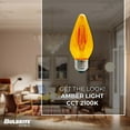 thumbnail image 6 of Bulbrite 862790 4W Dimmable F15 Shape 2100K Filament Medium E26 Base Fiesta Amber LED Bulb - Pack of 4, 6 of 7