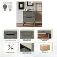 thumbnail image 3 of Castle Place Modern 2-Drawers Wooden Nightstand, Dark Grey, 3 of 8
