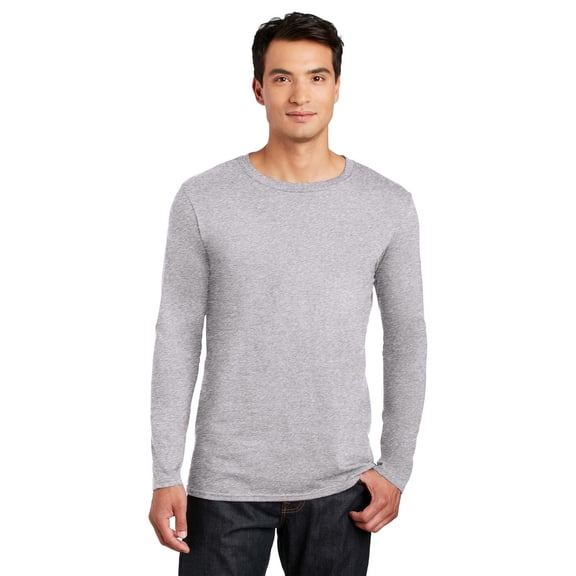 Gildan Men's Softstyle Long Sleeve T-Shirt, Durable Crew Neck Classic Fit Tee, Sport Grey, 2XL