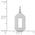 thumbnail image 3 of Sterling Silver Polished Number 0 Charm Pendant, 3 of 4
