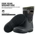 thumbnail image 3 of HISEA Kids Rain Boots, Waterproof Insulated Rubber Neoprene Boots, Green Camo, Size 3, 3 of 9
