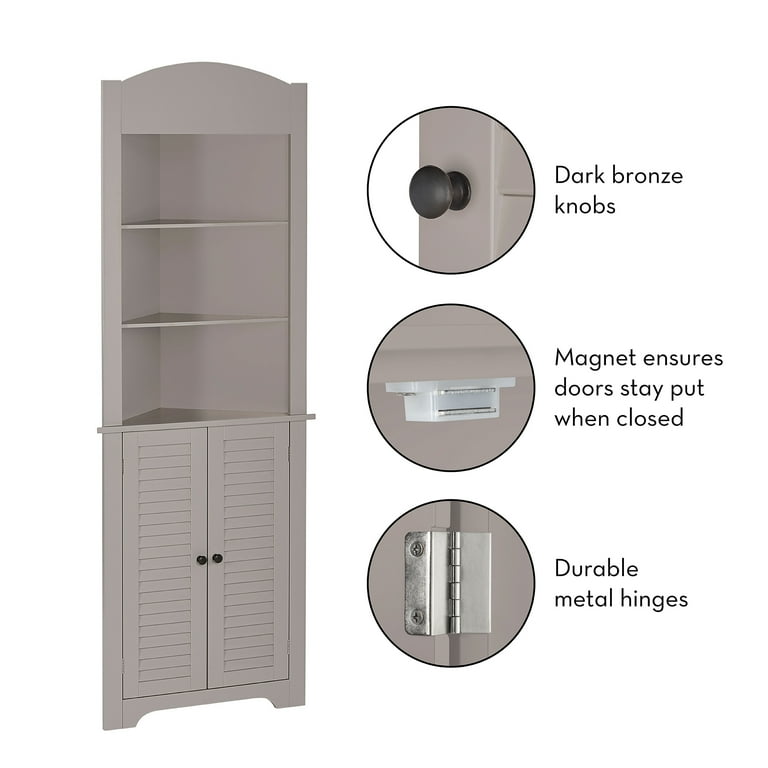 RiverRidge Home Ellsworth Tall Corner Cabinet Taupe