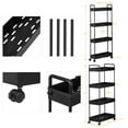 thumbnail image 4 of TUOREN 4-Tier Slim Storage Cart with Wheels for Narrow Space, Black, 4 of 7
