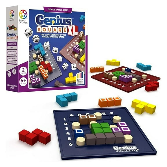 Genius Square XL - The Supersized Version of The Game of The Year Award Winning Game! 600000  STEM Puzzle Game! Roll The Dice & Race Your Opponent to Fill The Grid!