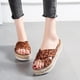 thumbnail image 1 of Nuevas sandalias de mujer de suela gruesa de cuerda de cáñamo, sandalias y zapatillas informales para mujer Wmkox8yii  nm5038, 1 of 8