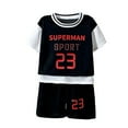 thumbnail image 4 of oqasdz Boys Summer Outfits 2 Piece Set Casual Short Sleeve Letter Print Sports Athletic T Shirts and Shorts For Toddler Kids/6-12 Months, 4 of 4