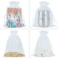 thumbnail image 6 of HRX Package 100pcs Organza Bags, 6"x 9" Christmas Gift Drawstring Bags  Large Mesh Jewelry Pouches White, 6 of 10