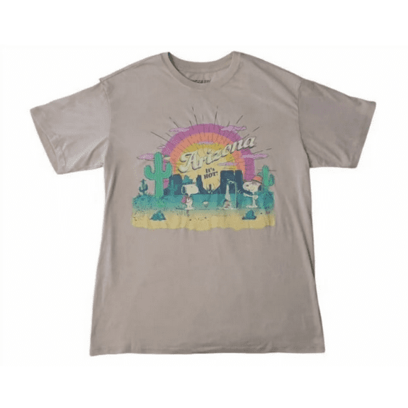 Snoopy Women's Arizona Retro Mineral Wash Graphic Short Sleeve Tee - XS