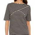 thumbnail image 2 of Karen Scott Women's Striped Shift Dress Black Size Medium, 2 of 3