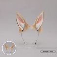 thumbnail image 2 of Plush Furry Bunny Headband - Artificial Rabbit Ear Headwear for Simulation - 1-Camel, 2 of 4